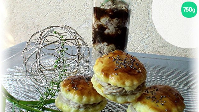 Délice de canard au confit de figues et feuilletés à la mousse de sardine