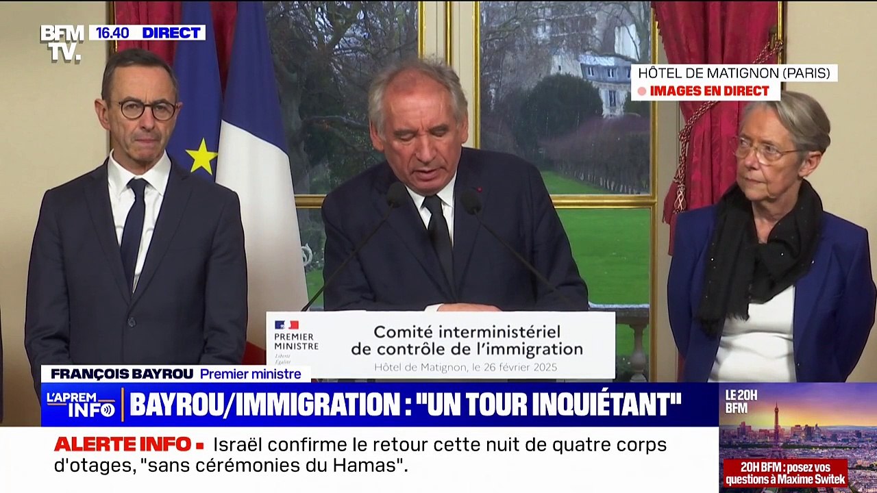 Immigration: "Des questions de sécurité se posent, des problèmes d'ordre public et des problèmes de relations internationales", affirme François Bayrou