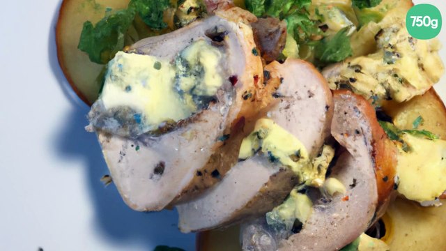 Chapon aux poires et roquefort