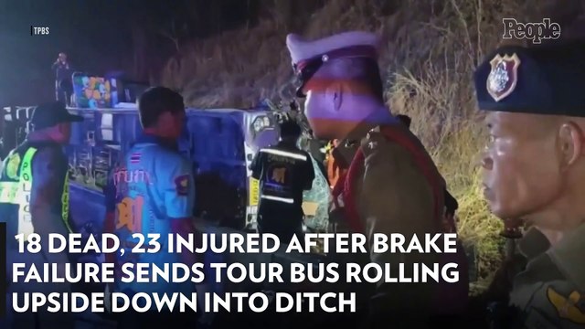 18 Dead, 23 Injured After Brake Failure Sends Tour Bus Rolling Upside Down into Ditch