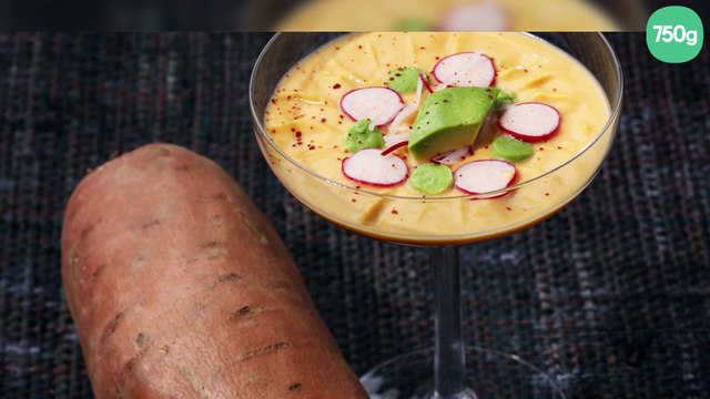 Crème glacée de patates Douces de Caroline du Nord Covingto, avocats et radis croquants