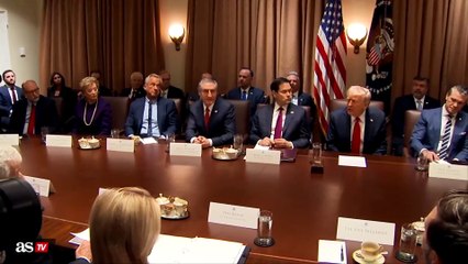 Trump in first cabinet meeting warns of more government layoffs
