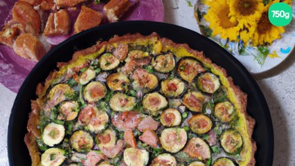 Tarte au saumon et aux courgettes