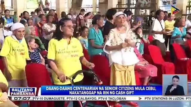 Daang-daang centenarian na senior citizens mula Cebu, nakatanggap na rin ng cash gift;