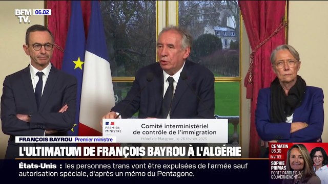 François Bayrou lance un ultimatum à l'Algérie pour réexaminer en totalité les accords de 1968
