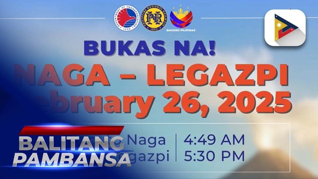 Pagbabalik-operasyon ng PNR na may rutang Legazpi to Naga, malaking tulong sa mga pasahero ng tren sa Bicol