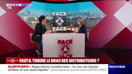 Grande distribution: “Le Gouvernement va demander à la répression des fraudes d’intervenir” en cas de non-respect des “conditions de négociation”, indique Sophie Primas