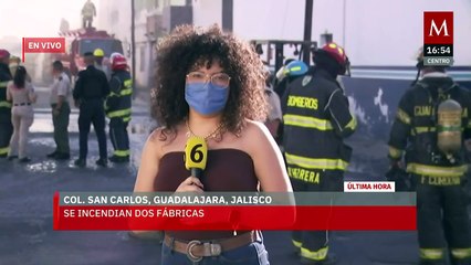 Reportan incendio en dos fábricas en la colonia San Carlos, Jalisco