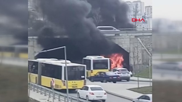 Başakşehir'de İETT otobüsünde yangın