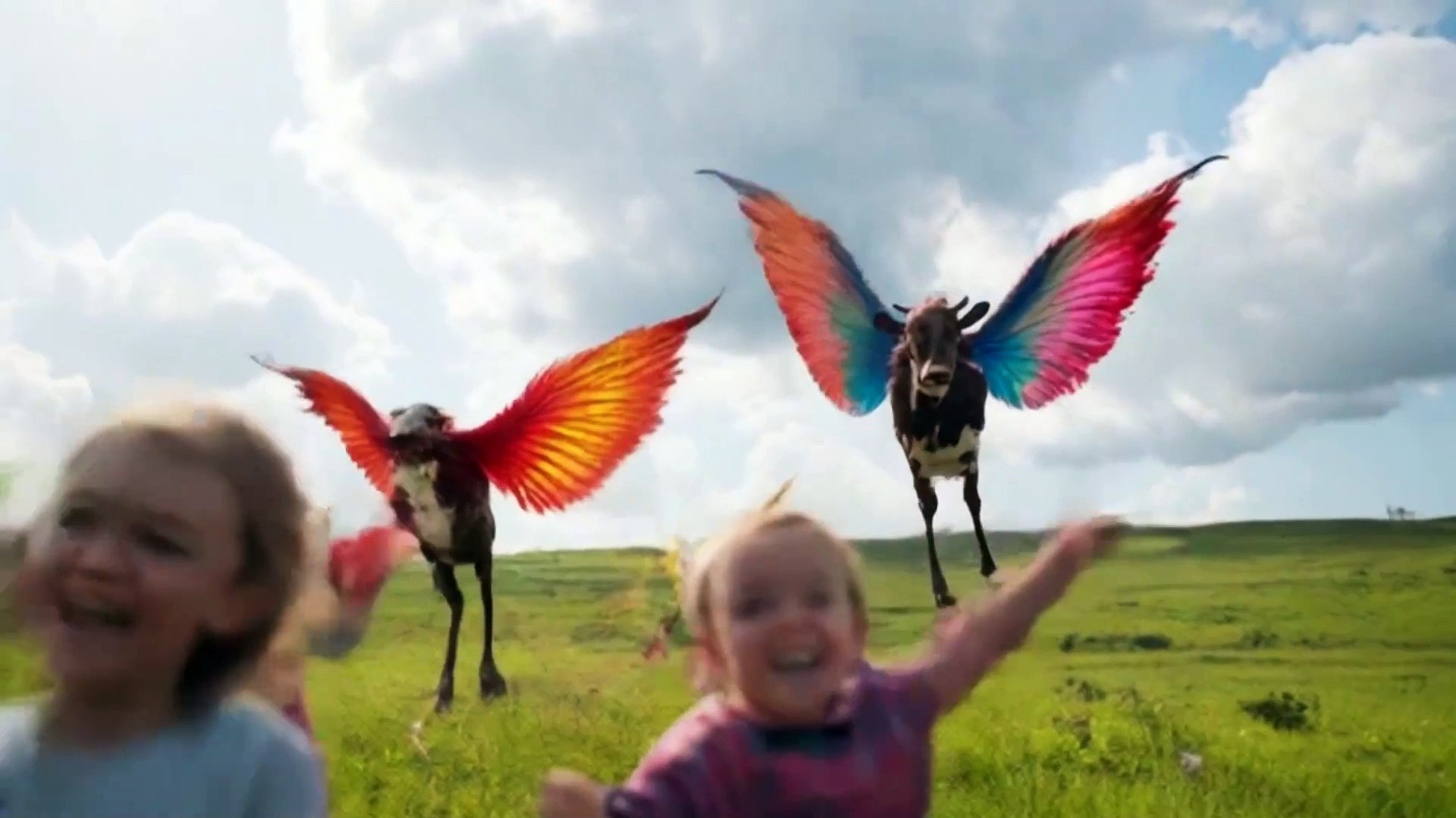 ⁣Flying cows
