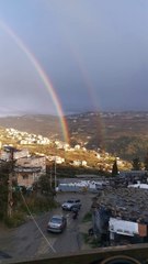 Person Spots Double Rainbow in Lebanon