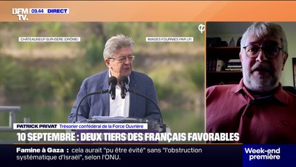 Mouvement du 10 septembre: "On ne peut accepter ni la méthode, ni les propositions", déclare Patrick Privat, trésorier confédéral de la Force Ouvrière
