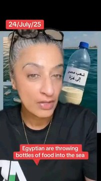 Egyptian are throwing bottles in to the sea this message for humanity 😭😭😭😭😭😭