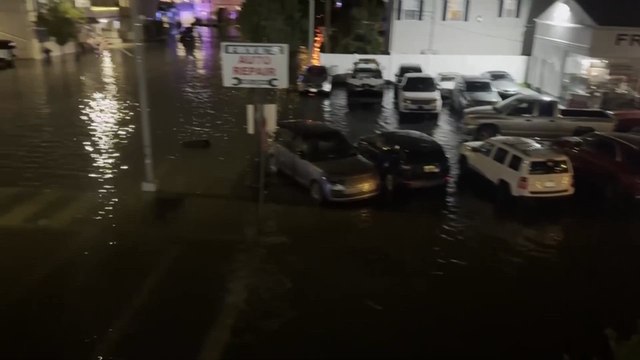Hurricane Erin floods New Jersey road as it churns offshore