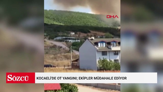 Kocaeli'de otluk alanda çıkan yangına müdahale ediliyor