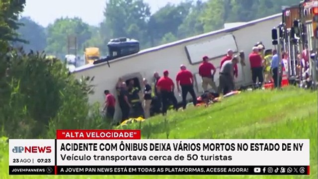 Tragédia nos EUA: Ônibus de turistas capota e deixa cinco mortos em Nova York