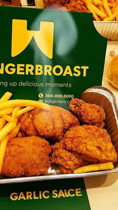 🍗 Hungertent Hungerbroast Meal Box | Crispy Chicken, Fries, Buns & Sauces #Hungerbroast #chicken