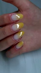 Yellow pastel Ombre Nails