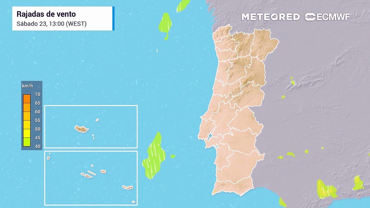 Ventos podem intensificar-se nos próximos dias, sendo expectável que possam ocorrer rajadas de vento até 60 km/h na quarta e quinta-feira. Temperaturas permanecem elevadas no interior.
