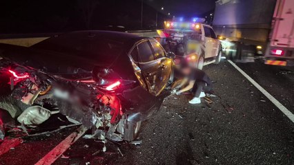 주유하려 세운 승용차 고속도로로 굴러가...5대 추돌로 6명 부상 / YTN