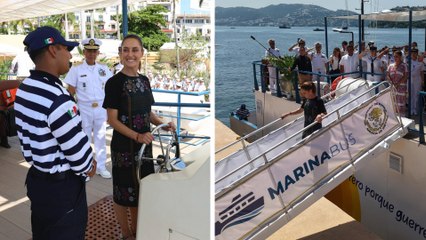 Claudia Sheinbaum inaugura el Marinabus en Acapulco; es el primer transporte marítimo de la ciudad