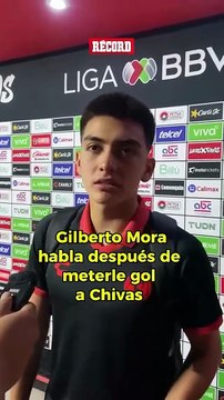 Habla Gilberto Mora sobre su gol ante Chivas y cómo se siente con el cariño de la afición: “Me siento muy feliz de que a la gente le guste cómo juego”.
