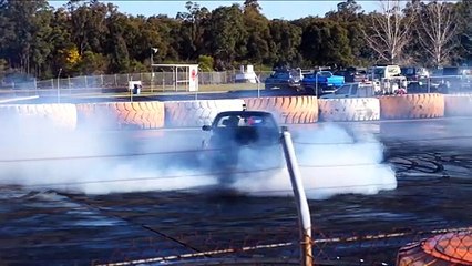 Teen 'leadfoot' prepares to enter car burnout scene in custom V6 Commodore