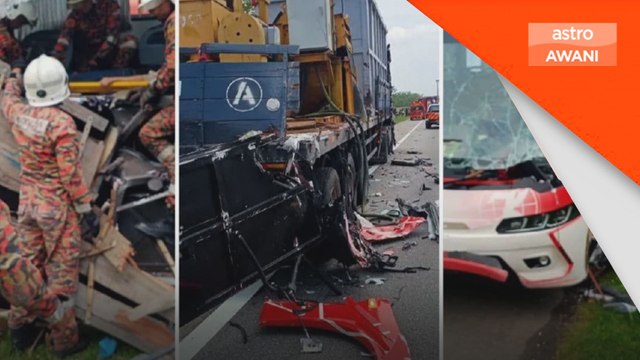 Pemandu, 3 penumpang cedera bas rempuh belakang treler