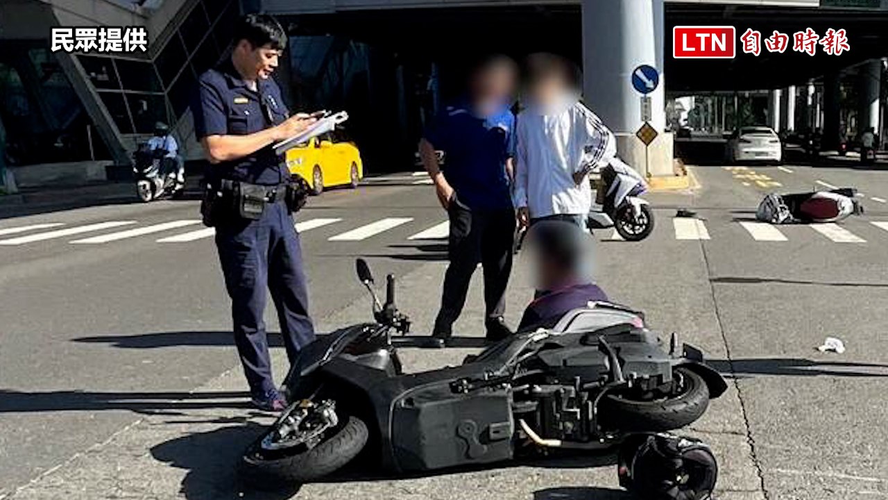 騎士闖紅燈人車360度翻滾5圈過路口 害人摔車受傷下場慘了（民眾提供）
