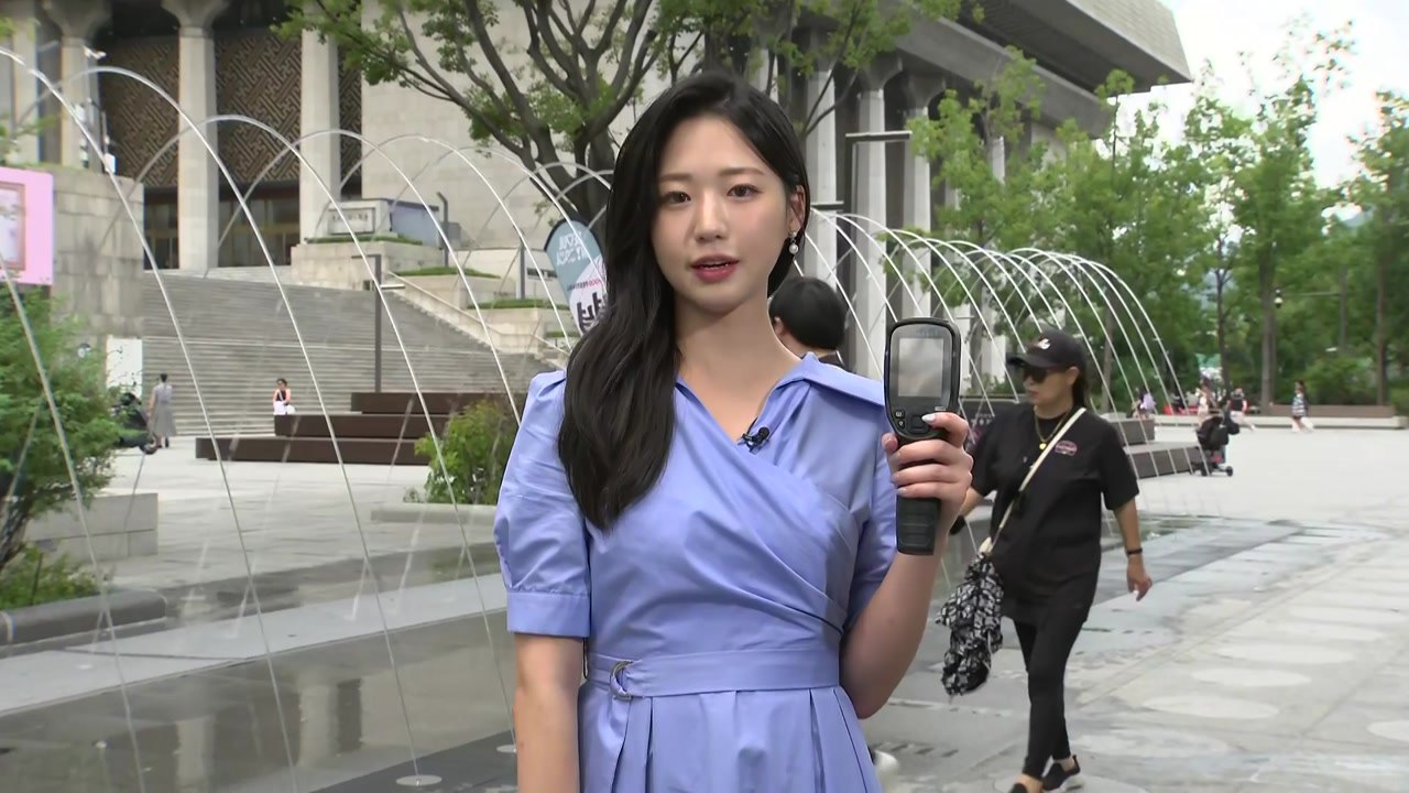 [날씨] 뜨거운 휴일, 열화상 카메라 속 도심 '펄펄' / YTN