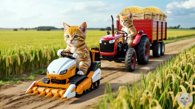 Mama Cat and Kitten get stuck on a broken road, but a brave Puppy saves them. 🐶🐱 Back home, they cook him a warm meal in gratitude. 🍲❤️ Maman Chat et son chaton sont coincés sur une route cassée, mais un chiot courageux les sauve. 🐶🐱