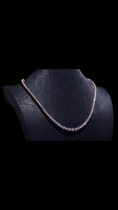 精美珠宝颈链奢华定制纯金闪亮WS渐变实验室钻石网球链，Fine Jewelry Choker Necklaces Luxury Custom Solid Gold Shining WS Gradient Lab Diamond Tennis Chain