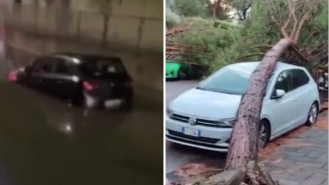 Sottopassi allagati a Igea Marina e alberi caduti a Milano Marittima: le immagini del nubifragio che si è abbattuto sulla riviera romagnola