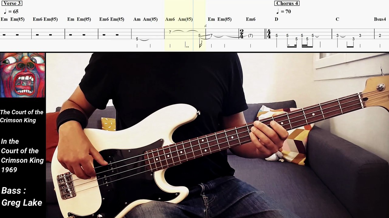 The Court Of The Crimson King - King Crimson | Bass cover with tabs