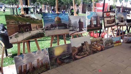 Cami imamından Malazgirt Zaferi'ne özel yağlı boya sergisi