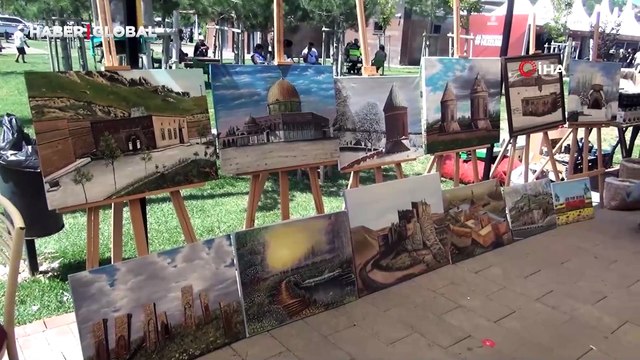 Cami imamından Malazgirt Zaferi'ne özel yağlı boya sergisi
