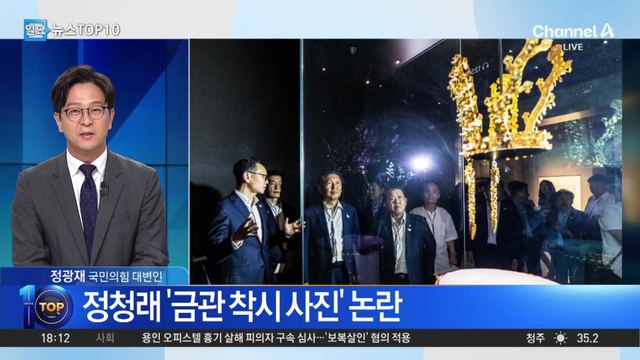 ‘황금 왕관’ 쓴 정청래 사진 논란