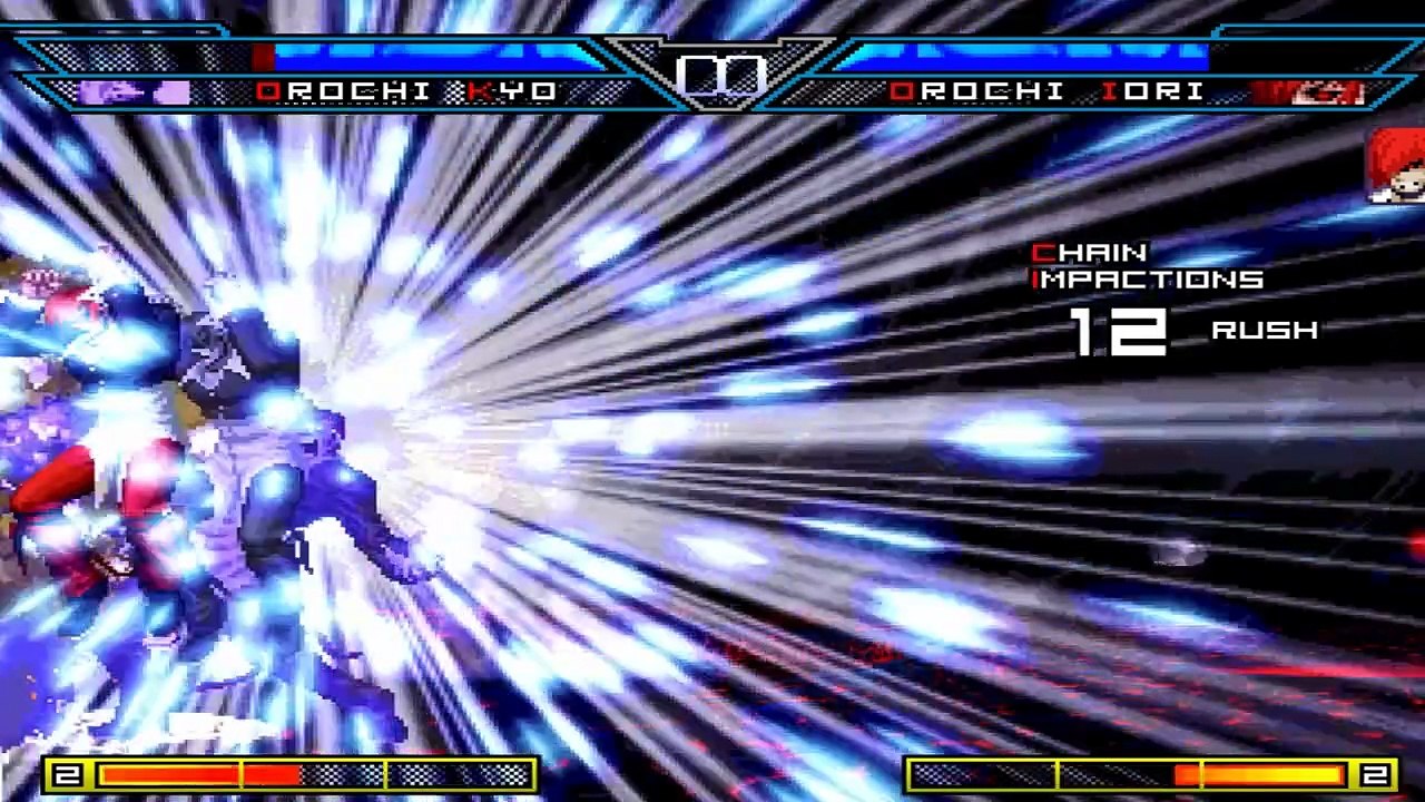 Orochi Kyo and Element Kyo VS. Orochi Iori and Element Iori