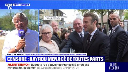 "Je vous annonce de manière certaine que le gouvernement Bayrou sera censuré", affirme Éric Coquerel