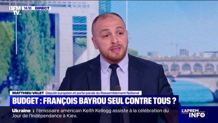 "On votera la censure si François Bayrou persiste", menace Matthieu Valet (RN)