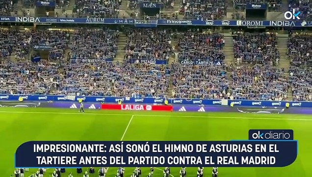Impresionante: así sonó el himno de Asturias en el Tartiere antes del partido contra el Real Madrid