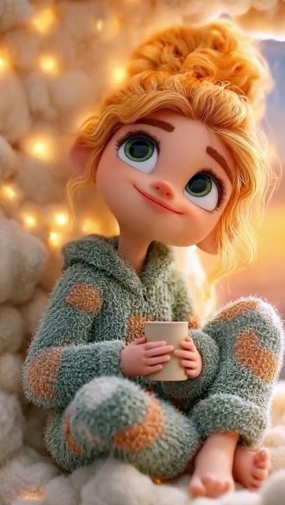 ✨ Cute Dolls Enjoying Morning Coffee ☕ | Relaxing Aesthetic Vibes 🌸 #Shorts