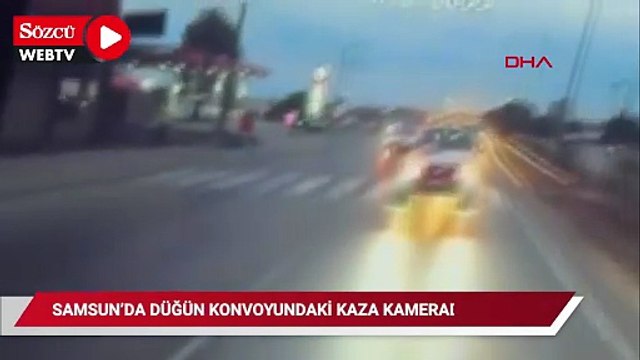 Samsun’da düğün konvoyundaki kaza kamerada; gelin ve arkadaşı yaralandı