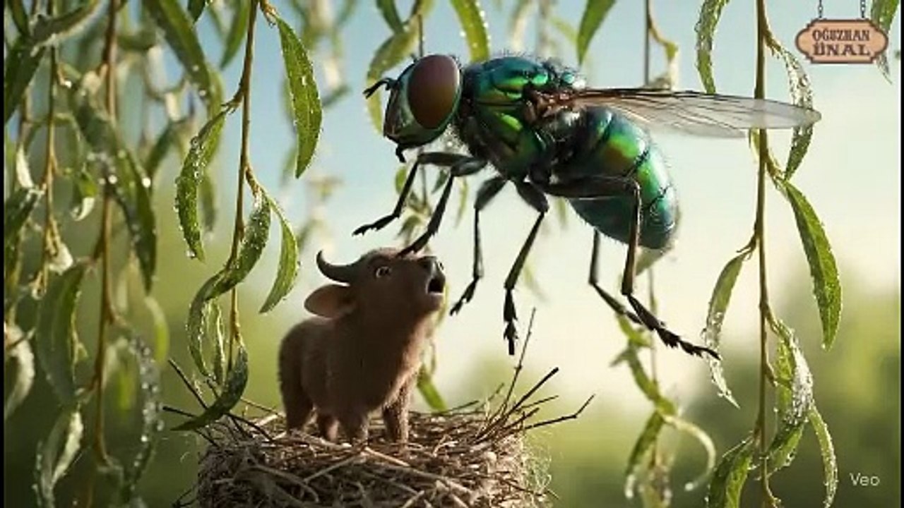Manda Yuva Yapmış Söğüt Dalına, Yavrusunu Sinek Kapmış