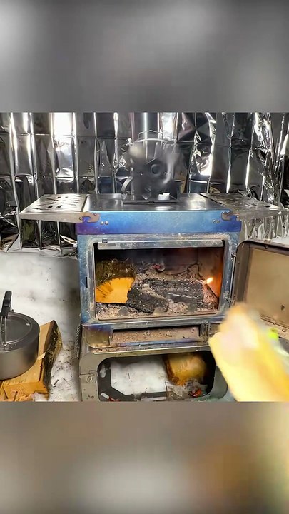 Winter Camping In Snow Shelter During. Part 2