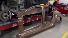 #Tesla waiting to receive a whole new side panel #celettebench #celette #mechanic #collisionrepair