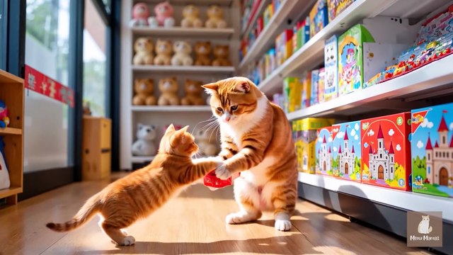Mama Cat Trims Fur on the Farm and Makes Tiger Hat For Kittens At Home🐾🎩🐯_2