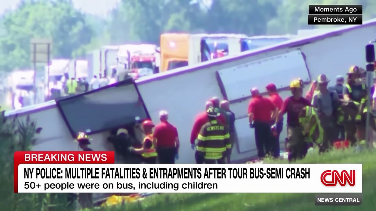 Multiple fatalities & entrapments after tour bus crashes in NY state