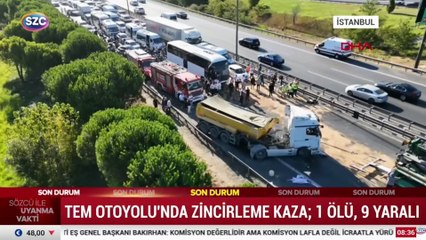 TEM Otoyolu'nda kazanın ardından trafik durdu; 8 yaralı