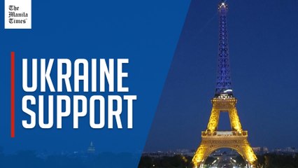 Eiffel Tower lights up in blue and yellow to mark Ukrainian Independence Day